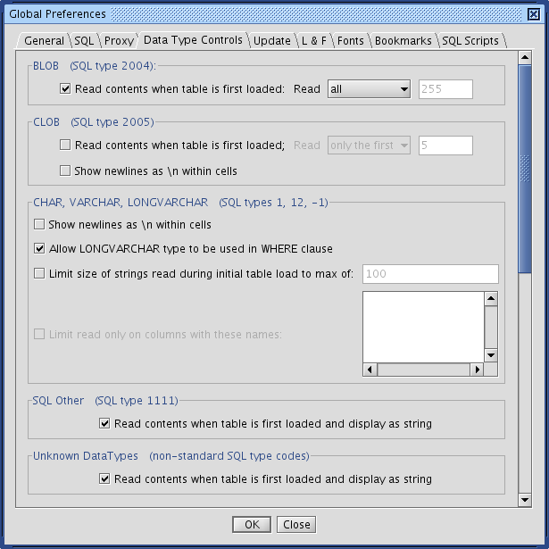 Data Type Controls Tab, part 1