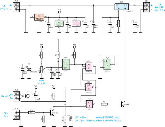 Bild 3: Schaltbild der Elektronischen Sicherung Bild 3: Schaltbild der Elektronischen Sicherung