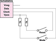 Bild 5: Beschaltungsbeispiel für die Reset und Modeumschaltung Bild 5: Beschaltungsbeispiel für die Reset und Modeumschaltung