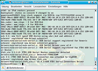 Bild 2: Der Treiber für USB wurde erfolgreich geladen, das ALC 8500 Expert hat jetzt die virtuelle serielle Schnittstelle „ttyUSB0“. Bild 2: Der Treiber für USB wurde erfolgreich geladen, das ALC 8500 Expert hat jetzt die virtuelle serielle Schnittstelle „ttyUSB0“.