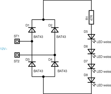 Bild 1: Schaltbild der LED-Platine Bild 1: Schaltbild der LED-Platine