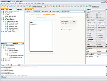 Bild 1: Hello-World-MIDlet in der Entwicklungsumgebung NetBeans 5.0 Bild 1: Hello-World-MIDlet in der Entwicklungsumgebung NetBeans 5.0