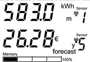 Bild 8: Beispiel Displayinhalt: Energieverbrauch und Kostenvorhersage