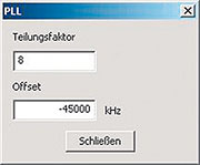 Bild 5: Parameter-Einstellung für den PLL-Betrieb Bild 5: Parameter-Einstellung für den PLL-Betrieb