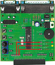 Bild 60: Die Verdrahtung des myAVRBoards für das BASCOM-Lauflicht-Programm Bild 60: Die Verdrahtung des myAVRBoards für das BASCOM-Lauflicht-Programm
