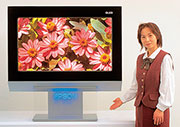 Bild 15: Auch Epson/ Seiko kann ein 40\"-Display zeigen. Hier werden die flüssigen organischen Substanzen von einem Piezo - Druckkopf aufgebracht. (Quelle: Epson) Bild 15: Auch Epson/ Seiko kann ein 40\"-Display zeigen. Hier werden die flüssigen organischen Substanzen von einem Piezo - Druckkopf aufgebracht. (Quelle: Epson)