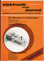 Bild 1: Das Cover des ersten Journals aus dem Hause ELV Bild 1: Das Cover des ersten Journals aus dem Hause ELV