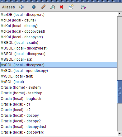 Aliases List Window