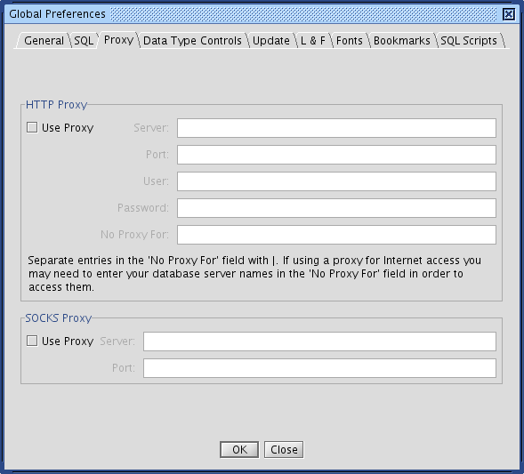 Proxy tab