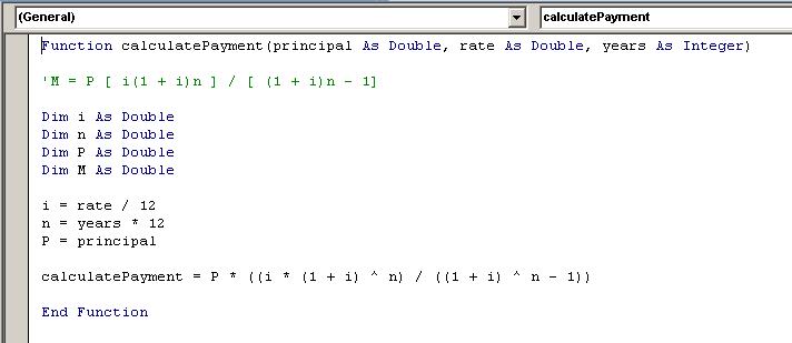 VBA code