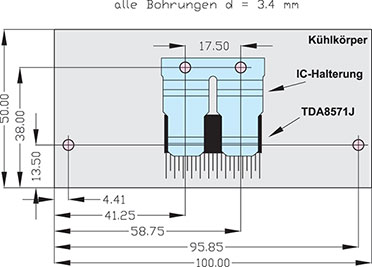 Bild 3: Bohrplan für den Kühlkörper