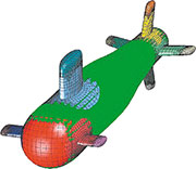 Bild 4: Ein Objekt mit Maschennetzoberfläche (Quelle: Bill Henshaw, Lawrence Livermore National Laboratory, http://www.llnl.gov/ CASC/Overture/henshaw/ publications/using_mappings.pdf)