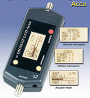 Bild 20: Ein erstaunlicher Funktionsumfang für knapp 70 ¤: Spannung, Strom, DiSEqC-Kommandogeber und -leser, Ansteuerung von Rotoren, Summenpegel und manches mehr. Quelle: http://www.emitor.se/ websites/emitorse/egnafiler/shop/ admbilder/pdf/ Digisat%20Lcd%20accu%20A4.pdf