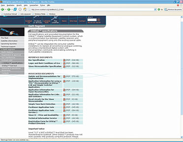 Bild 14: Fundierte DiSEqC-Informationen von der Quelle. Quelle: http://www.eutelsat.org/satellites/4_5_5.html