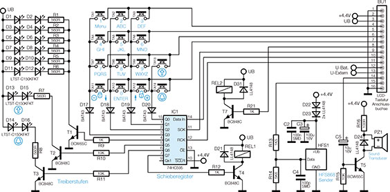 Bild 2: Die Schaltung der Tastatureinheit