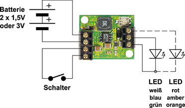 Bild 2: Anschlussschema des Step-up-Wandlers