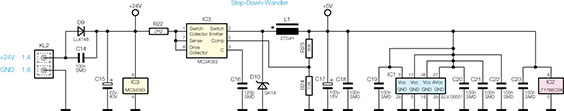 Bild 1: Der Schaltplan des Step-down-Wandlers