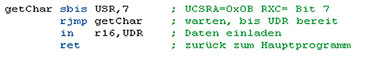 Bild 47: Das Unterprogramm zum Warten auf den Empfang eines Bytes.