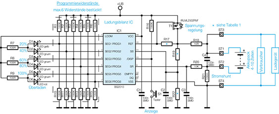 Bild 1: Schaltbild des NC/NiMH-Akku-Monitors