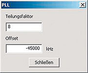 Bild 5: Parameter-Einstellung für den PLL-Betrieb