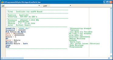 Bild 59: Unser kleines BASCOM-Beispielprogramm