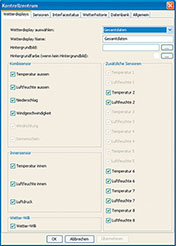 Bild 6: Untermenü von „Wetterdisplays“ im Kontrollzentrum