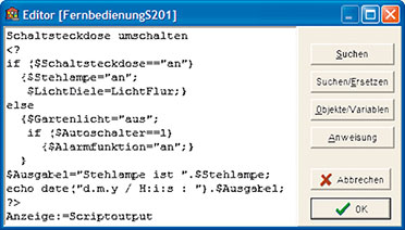 Bild 18: Auch PHP-Skripte sind in die Makros integrierbar und eröffnen so völlig neue Möglichkeiten.