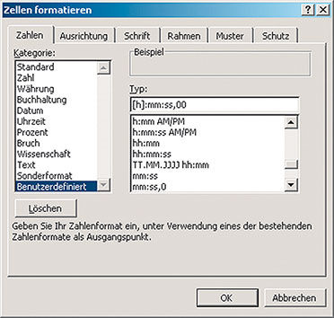 Bild 5: Die Zellenformatierung mit Microsoft Excel