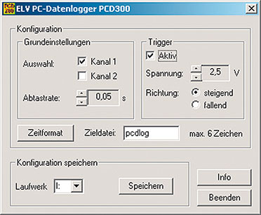 Bild 1: Das Hauptfenster der PC-Software