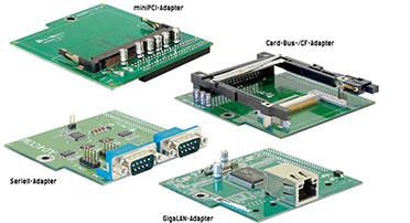 Bild 12: Für die ITX-Boards gibt es zahlreiche platzsparende Zusatzmodule zur weiteren Aufrüstung, hier einige Jetway-Module.