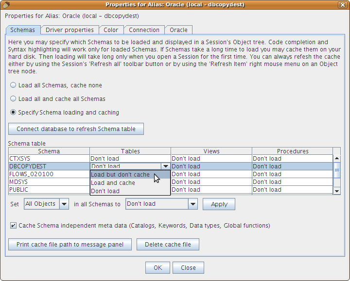 Alias Properties Dialog (Schema Tab)