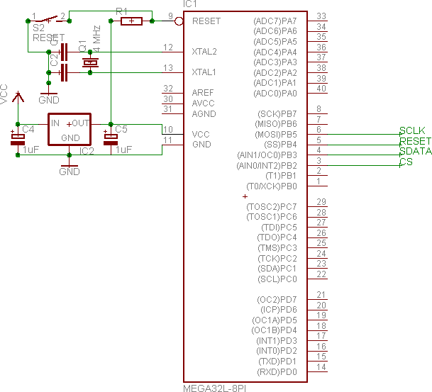 LCD Nokia 6100, ATMega32L and Epson S1D15G10